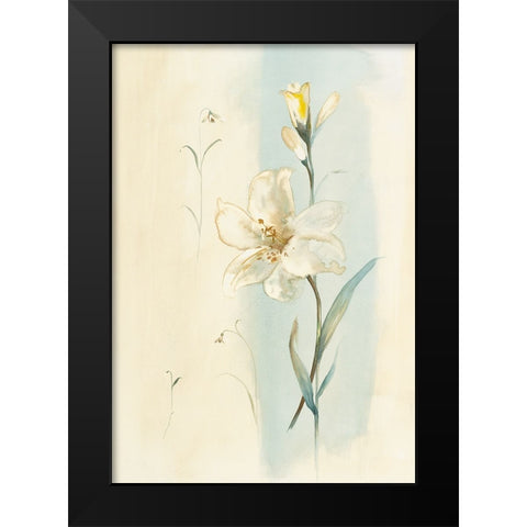White Orchid Black Modern Wood Framed Art Print by Unknown