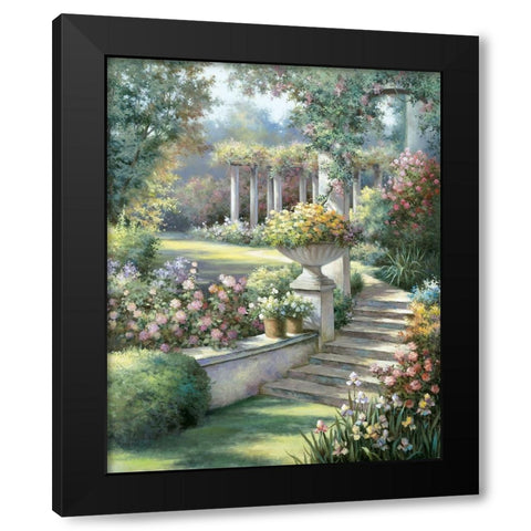 Garden Stone Path II Black Modern Wood Framed Art Print with Double Matting by Unknown