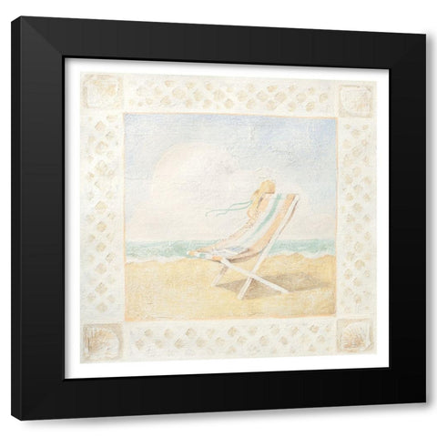 Beach Chair I Black Modern Wood Framed Art Print by Unknown