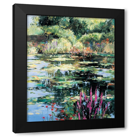 Pond of Flowers I Black Modern Wood Framed Art Print with Double Matting by Unknown