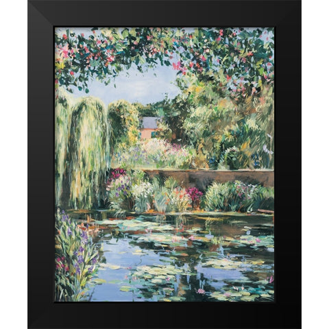 Pond of Flowers II Black Modern Wood Framed Art Print by Unknown