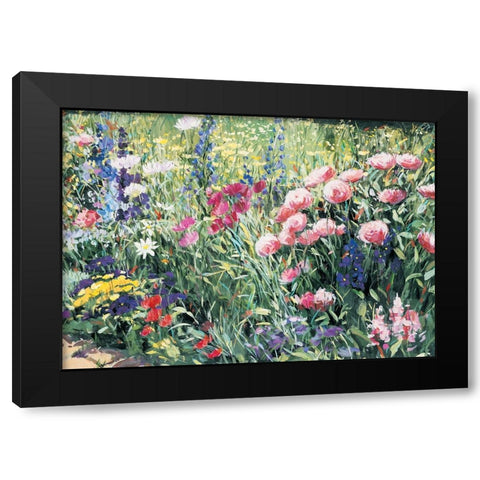 French Garden II Black Modern Wood Framed Art Print with Double Matting by Unknown