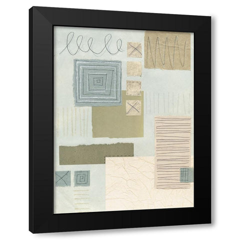 Scribble Abstract I Black Modern Wood Framed Art Print with Double Matting by Unknown