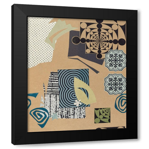 Tile Abstract I Black Modern Wood Framed Art Print with Double Matting by Unknown