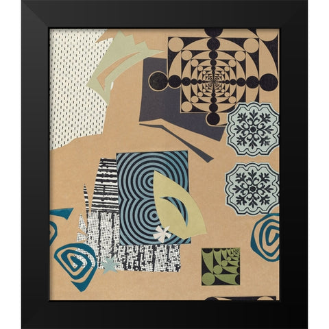 Tile Abstract I Black Modern Wood Framed Art Print by Unknown