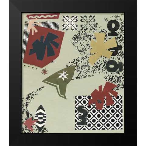 Tile Abstract II Black Modern Wood Framed Art Print by Unknown