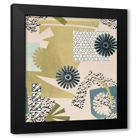 Tile Abstract III Black Modern Wood Framed Art Print by Unknown