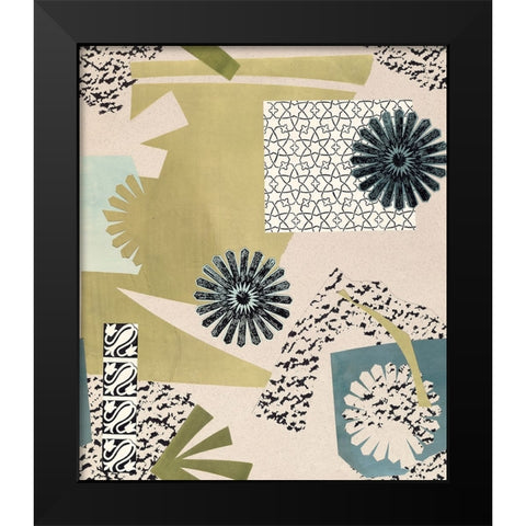 Tile Abstract III Black Modern Wood Framed Art Print by Unknown