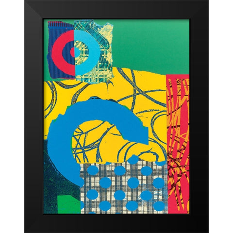 Colorful Abstract I Black Modern Wood Framed Art Print by Unknown