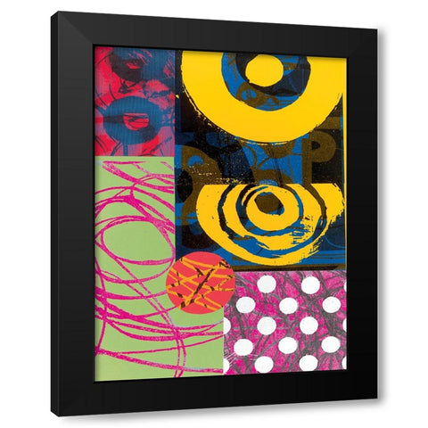 Colorful Abstract II Black Modern Wood Framed Art Print by Unknown