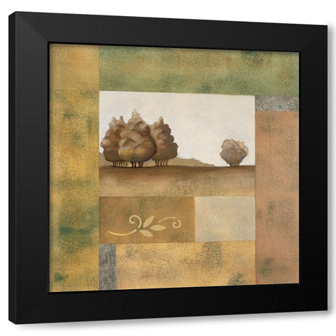 Golden Trees I Black Modern Wood Framed Art Print with Double Matting by Unknown