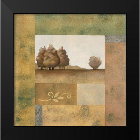 Golden Trees I Black Modern Wood Framed Art Print by Unknown