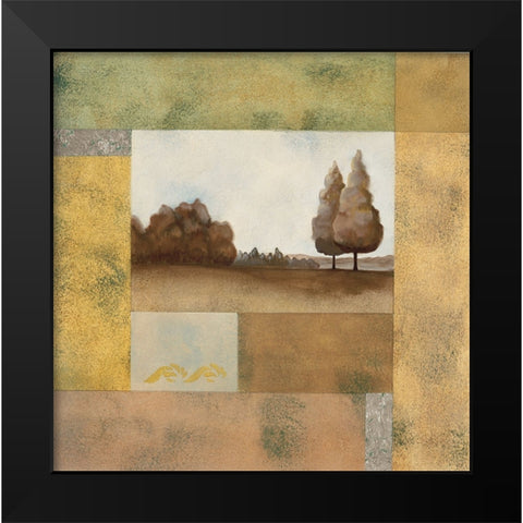 Golden Trees II Black Modern Wood Framed Art Print by Unknown