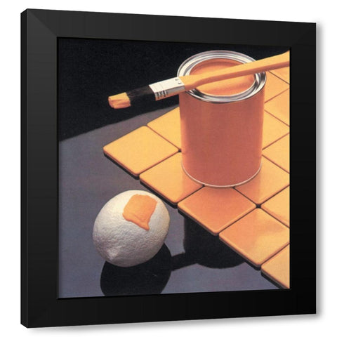 White Lemon Black Modern Wood Framed Art Print with Double Matting by Unknown