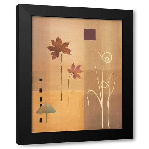 Leaf Abstract II Black Modern Wood Framed Art Print by Unknown