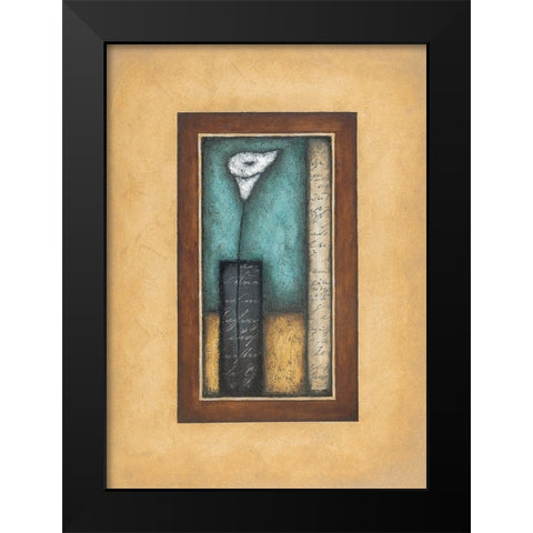 Lily in Vase Black Modern Wood Framed Art Print by Unknown