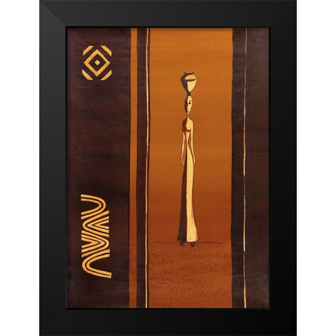 African Doll Black Modern Wood Framed Art Print by Unknown