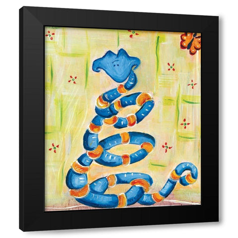 Snakey Black Modern Wood Framed Art Print by Unknown