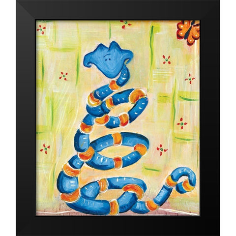 Snakey Black Modern Wood Framed Art Print by Unknown