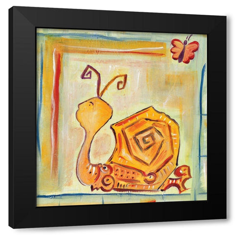 Snailey Black Modern Wood Framed Art Print by Unknown