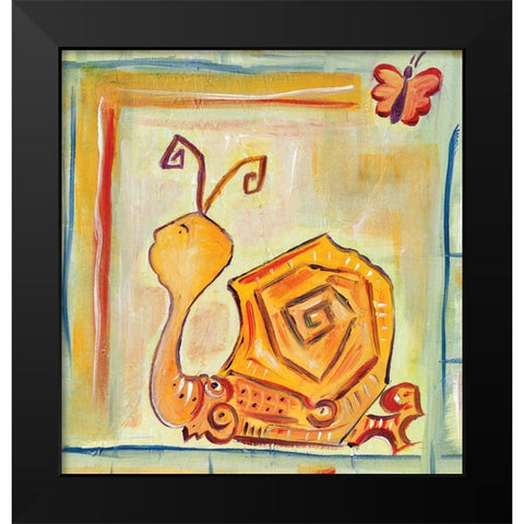 Snailey Black Modern Wood Framed Art Print by Unknown