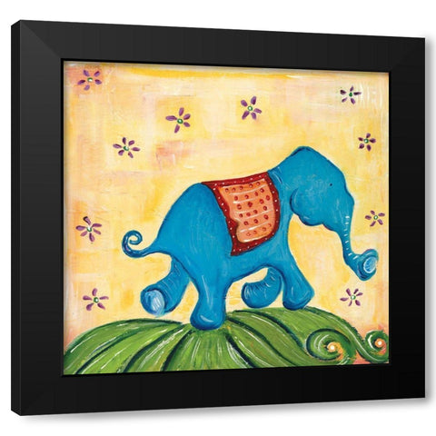 Elephanty Black Modern Wood Framed Art Print by Unknown