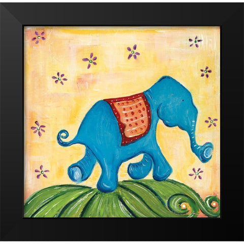 Elephanty Black Modern Wood Framed Art Print by Unknown