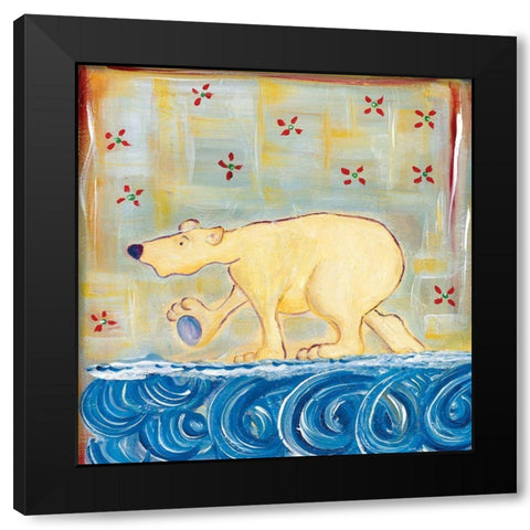 Polar Beary Black Modern Wood Framed Art Print by Unknown