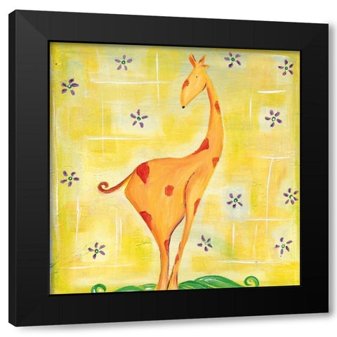 Giraffey Black Modern Wood Framed Art Print with Double Matting by Unknown
