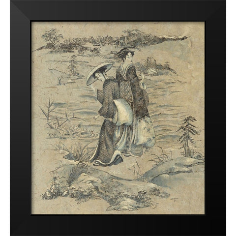 Japanese Garden II Black Modern Wood Framed Art Print by Unknown