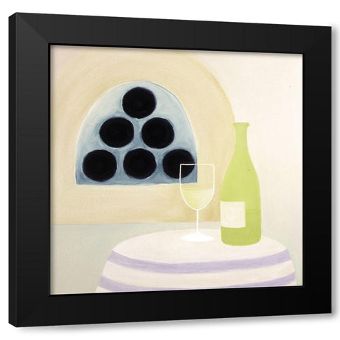Chardonnay Black Modern Wood Framed Art Print by Unknown