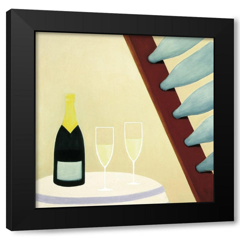 Bubbly Black Modern Wood Framed Art Print with Double Matting by Unknown