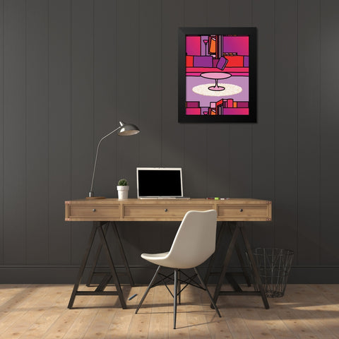 Colorful I Black Modern Wood Framed Art Print by Unknown
