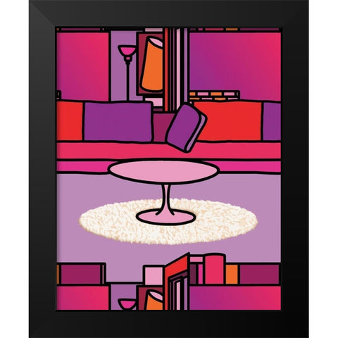 Colorful I Black Modern Wood Framed Art Print by Unknown