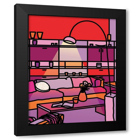 Colorful II Black Modern Wood Framed Art Print by Unknown