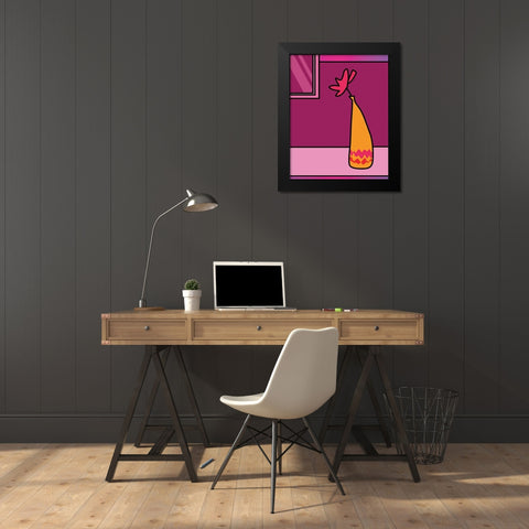 Colorful Vase II Black Modern Wood Framed Art Print by Unknown