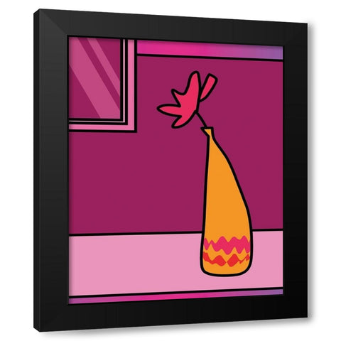 Colorful Vase II Black Modern Wood Framed Art Print by Unknown