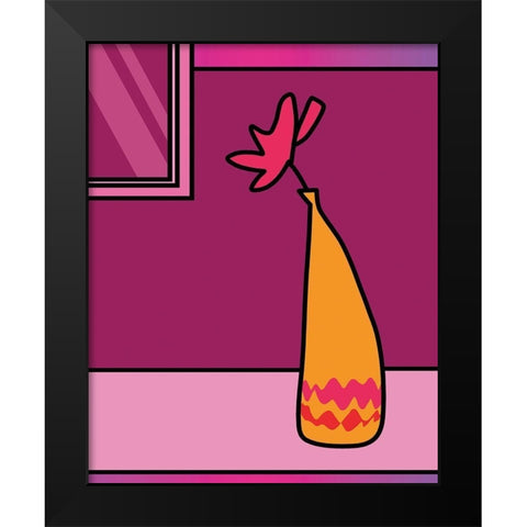 Colorful Vase II Black Modern Wood Framed Art Print by Unknown
