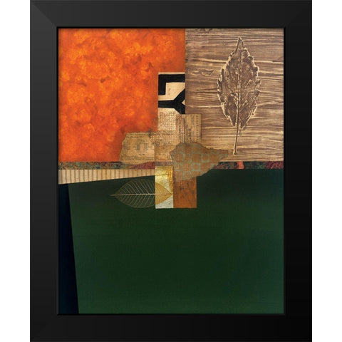 Golden Leaf I Black Modern Wood Framed Art Print by Unknown