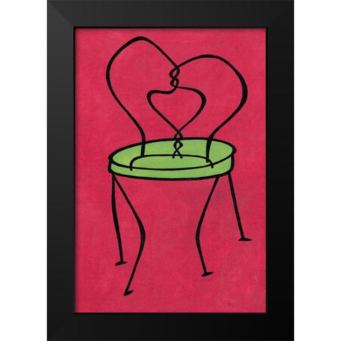 Red Chair Black Modern Wood Framed Art Print by Unknown