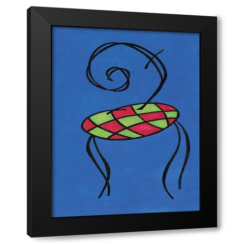 Blue Chair Black Modern Wood Framed Art Print by Unknown