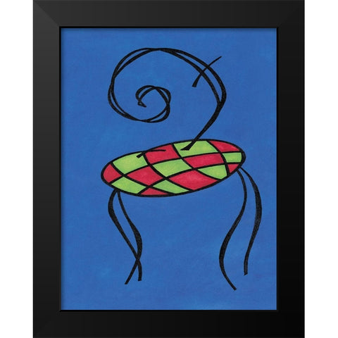 Blue Chair Black Modern Wood Framed Art Print by Unknown