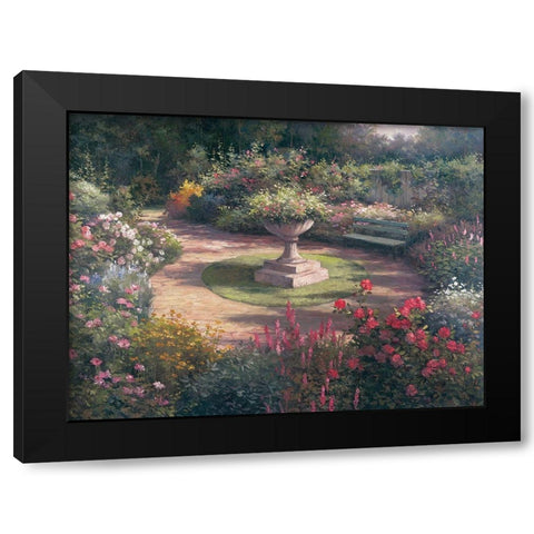 Garden Pedestal Black Modern Wood Framed Art Print with Double Matting by Unknown