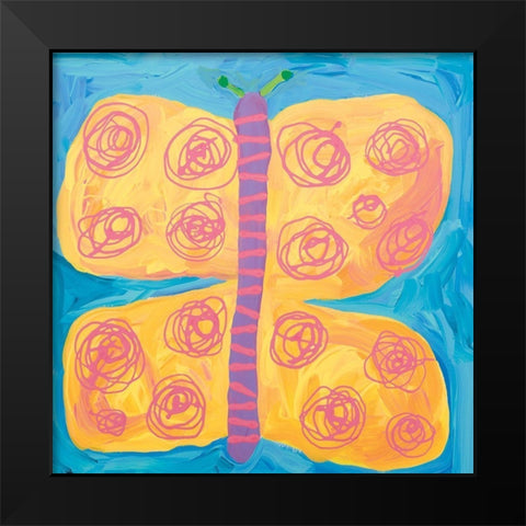 Butterfly Black Modern Wood Framed Art Print by Unknown