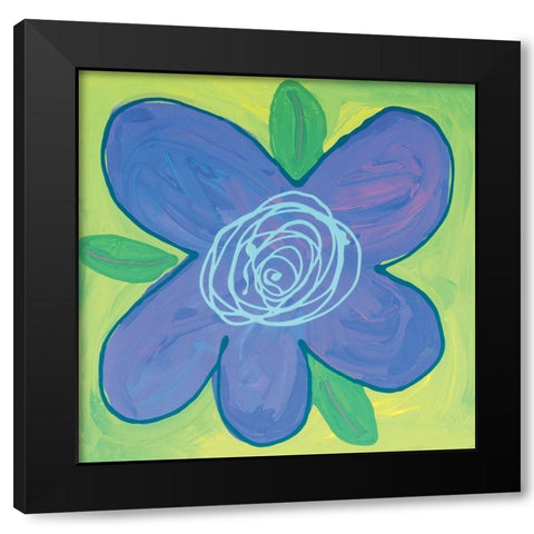 Splat - Green-Purple Black Modern Wood Framed Art Print by Unknown