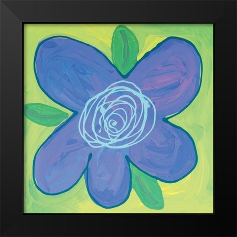 Splat - Green-Purple Black Modern Wood Framed Art Print by Unknown