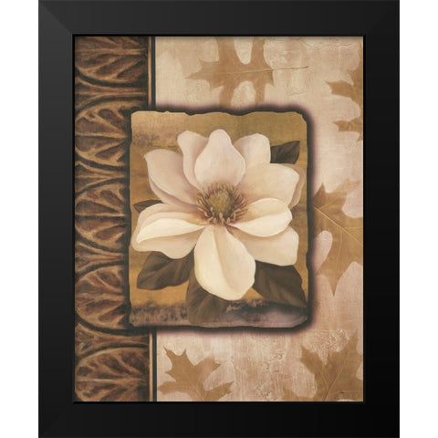 White Orchid Black Modern Wood Framed Art Print by Unknown