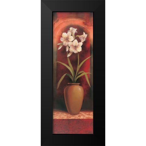 Potted Orchid White Black Modern Wood Framed Art Print by Unknown