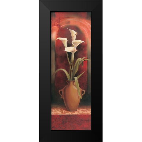 Potted Calla Lily Black Modern Wood Framed Art Print by Unknown