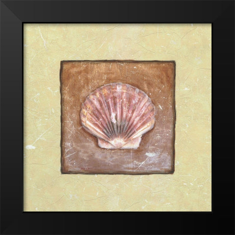 Sea Shell Black Modern Wood Framed Art Print by Unknown